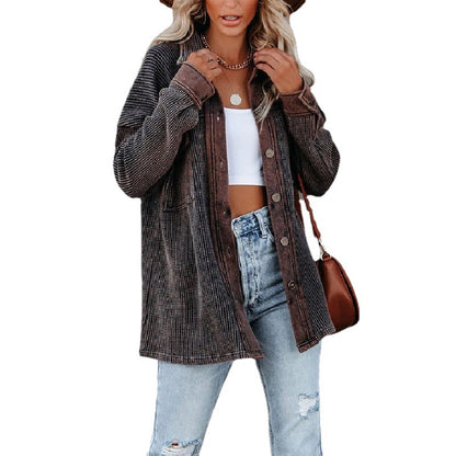 Women's Sweater Coat - Casual Long Sleeve, Cotton Blend, Loose Fit Jacket