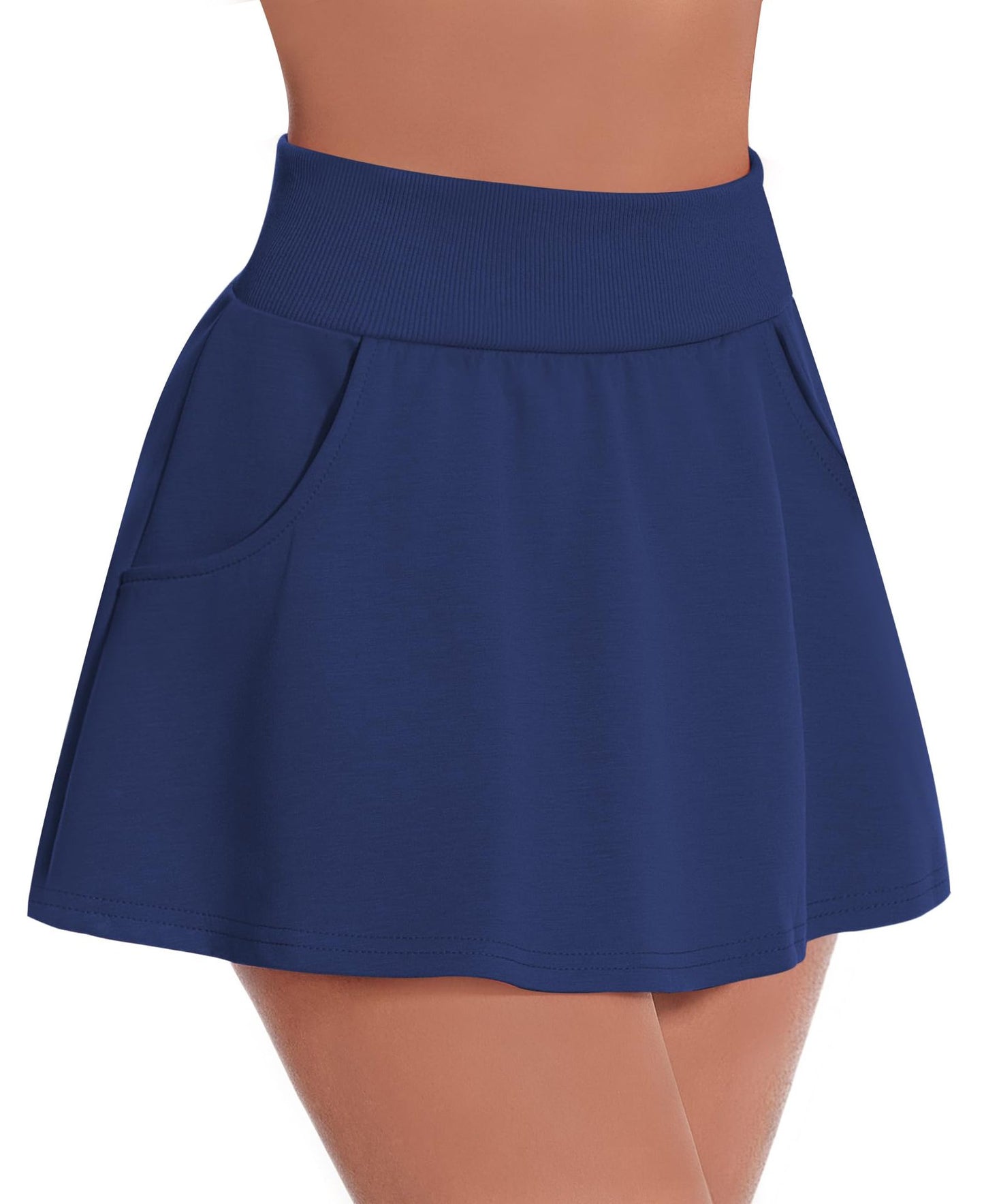 High Waist Tennis Skirt | Women's Cotton Blend Sports Skort | Breathable Activewear