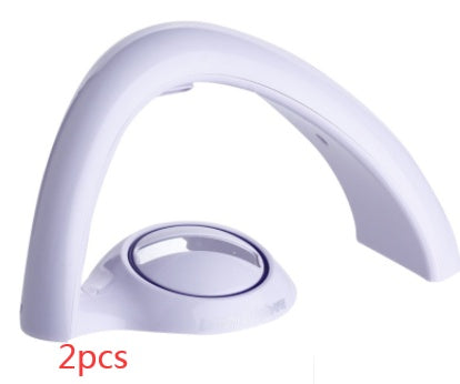 White curved LED rainbow projector night light with lens, modern compact design