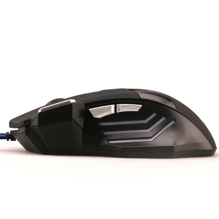 Black Trendoligy gaming mouse with 7 buttons, wired USB, and ergonomic design