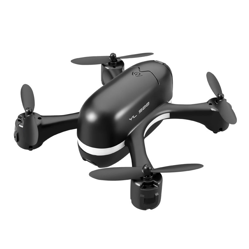 Black Trendoligy S88 mini drone with four propellers and compact quadcopter design on white background
