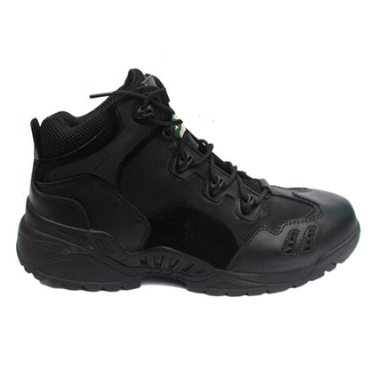 Black waterproof military tactical boots with shock absorbing anti-skid sole