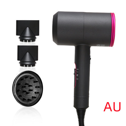 Black and pink Trendoligy 2000W hotel hair dryer with two nozzle attachments and diffuser for hair care