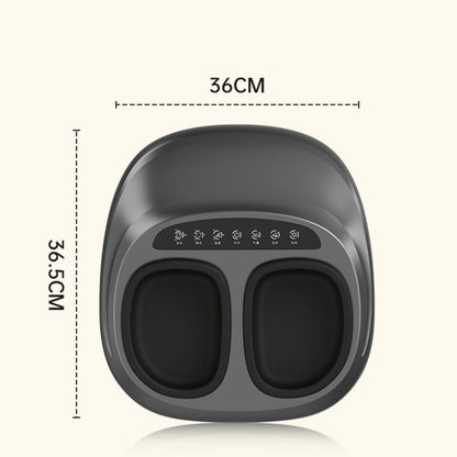 Black 4D heated foot massager with kneading therapy and control panel, measuring 36x36.5 cm