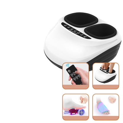 Black and white 4D heated foot massager with kneading function and remote control