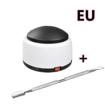 Black and white EU steam gel nail remover machine and stainless steel cuticle pusher tool