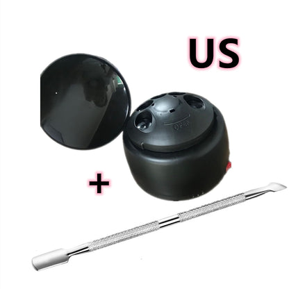 Black Trendoligy steam gel nail remover machine with lid and metal cuticle pusher tool