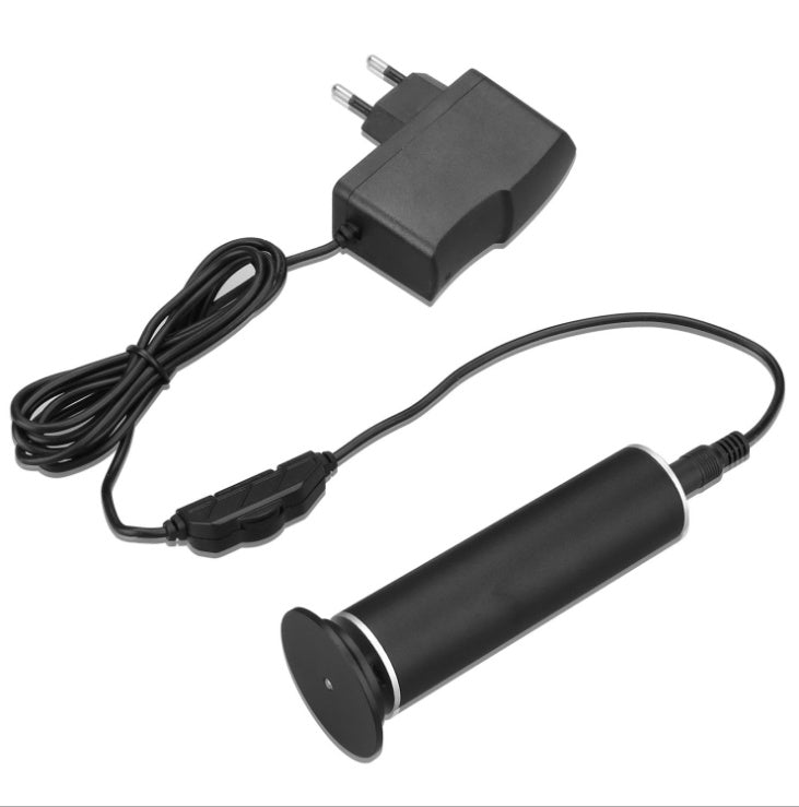 black rechargeable electric callus remover foot pedicure tool with adapter and cord
