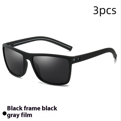 Black frame polarized cycling sunglasses with gray lenses for men, outdoor sports eyewear with UV protection