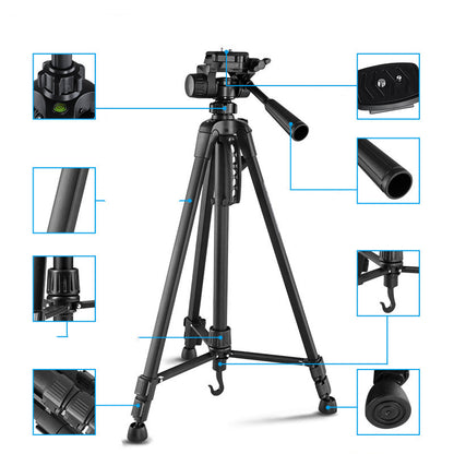 Black Trendoligy aluminum SLR camera tripod with three-section legs and pan handle