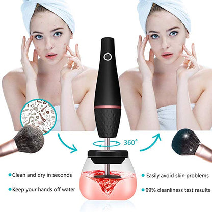 Electric makeup brush cleaner with 360° rotation, cleaning brushes to avoid skin problems