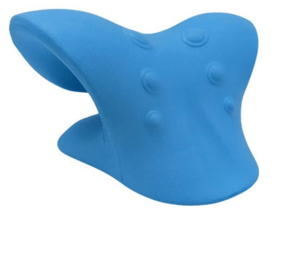blue ergonomic neck roller massager with textured massage nodes for deep tissue relief