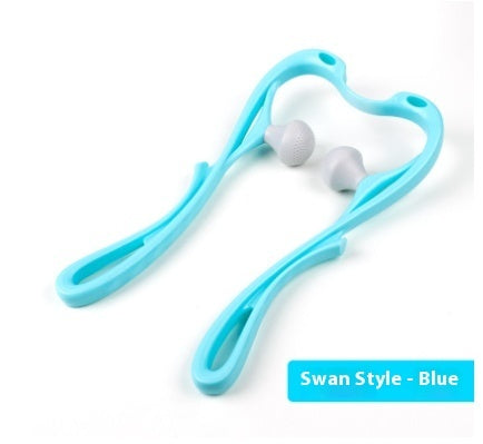 Blue Swan Style roller neck massager with deep tissue massage nodes on white background