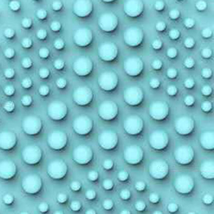 Close-up of blue 3D silicone facial cleansing brush with raised rounded bristles