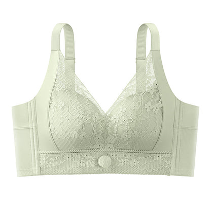 Light beige lace push-up bra with adjustable straps and floral lace detailing