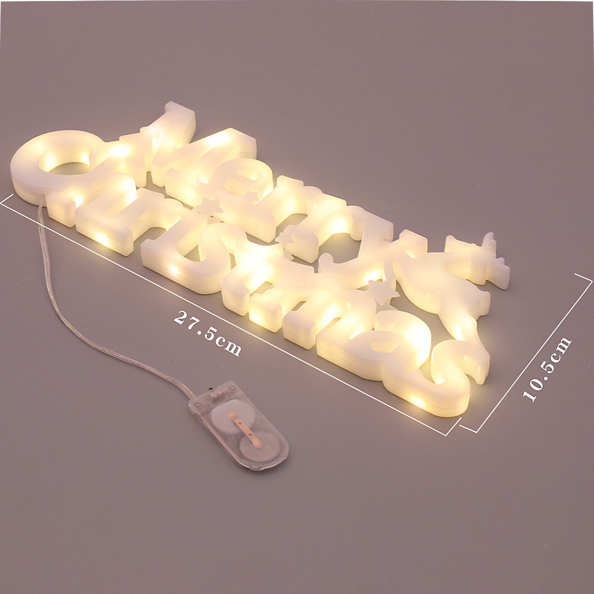 Christmas LED string light decoration saying 'Merry Christmas' in warm white with remote control