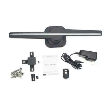 Wireless door handle lock kit with screws, mounting bracket, user manual, remote control, and power adapter on white background