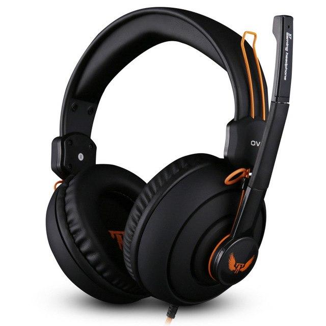 Black Trendoligy X7 Pro gaming headset with mic, 40mm drivers, cushioned ear pads, and orange accents