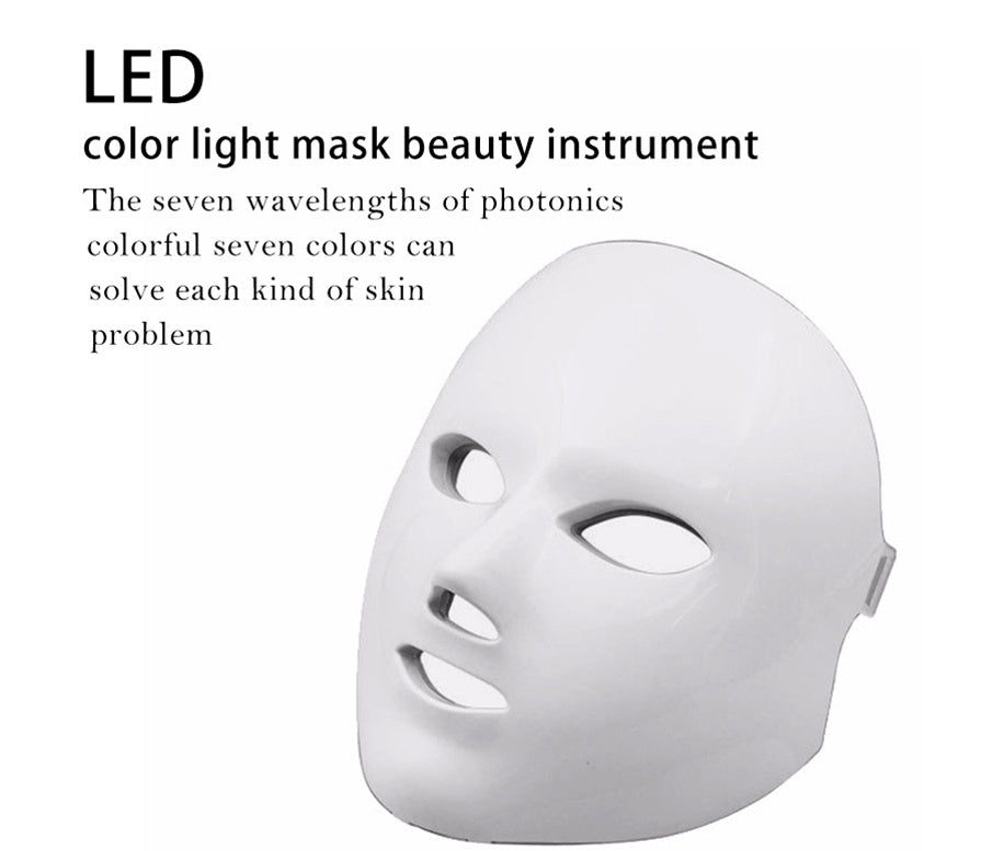 white LED color light therapy beauty mask for skin treatment with eye and mouth holes