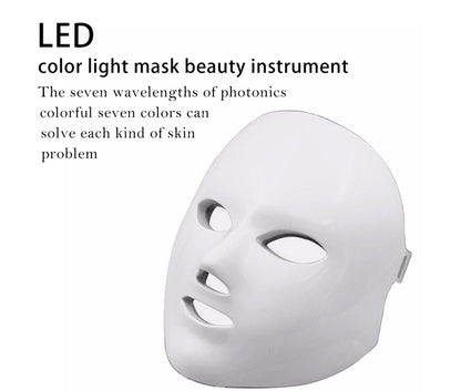 white LED color light therapy beauty mask for skin treatment with eye and mouth holes