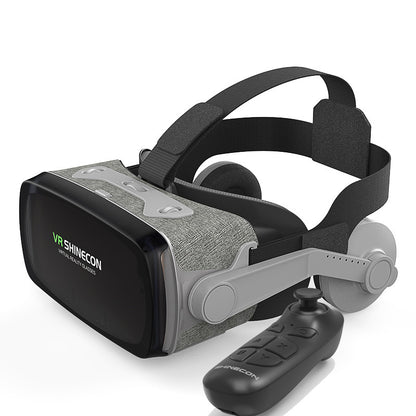 VR SHINECON virtual reality headset with adjustable straps and wireless black controller
