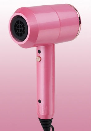 Pink Trendoligy hotel hair dryer with compact design and rose gold accents