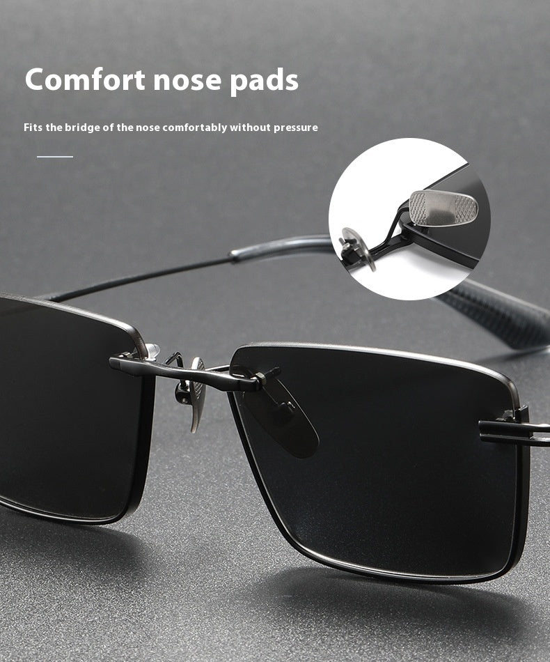 Black and gray polarized sunglasses with comfort nose pads, retro style eyewear for women