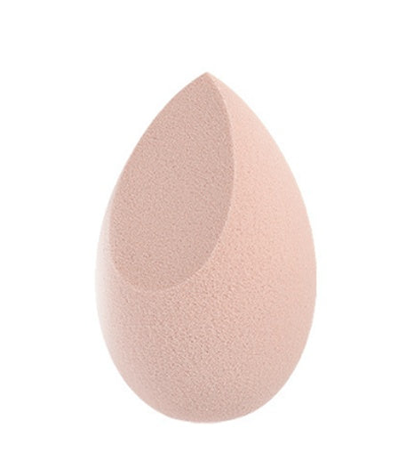 Nude-colored soft makeup sponge beauty blender with flat edge for cosmetic application