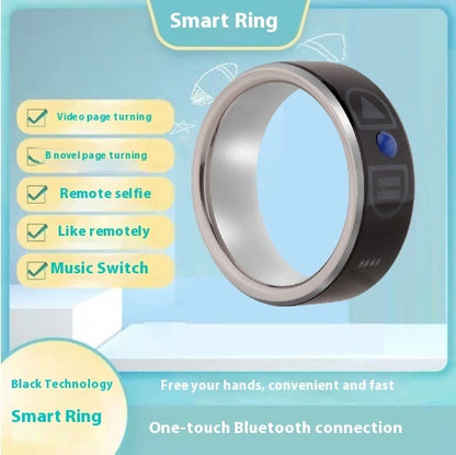 Smart Bluetooth ring with one-touch connection for video page turning, remote selfie, and music control