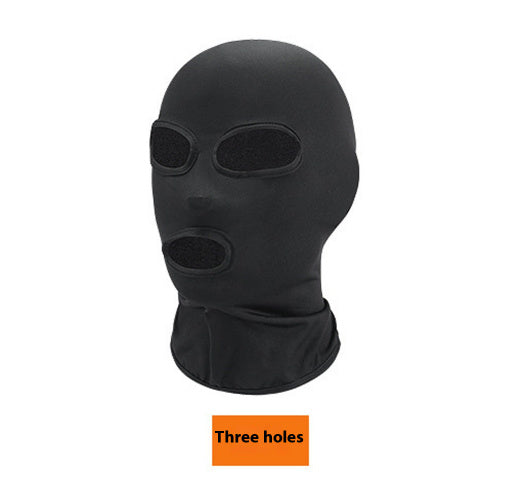 black one-hole breathable winter ski balaclava mask for outdoor sports