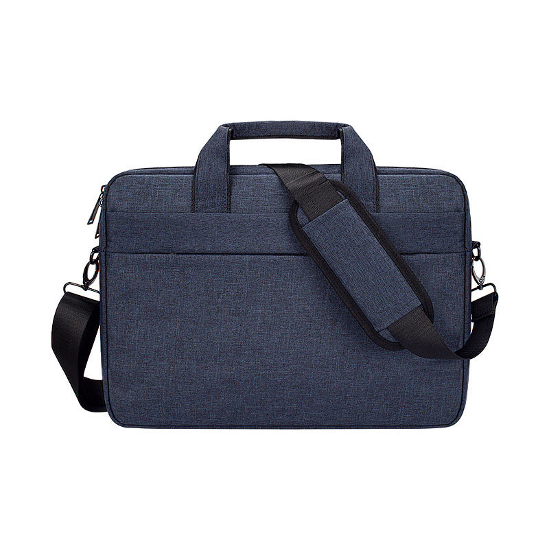 blue fabric 15.4-inch oxford laptop shoulder bag with removable strap and padded handle
