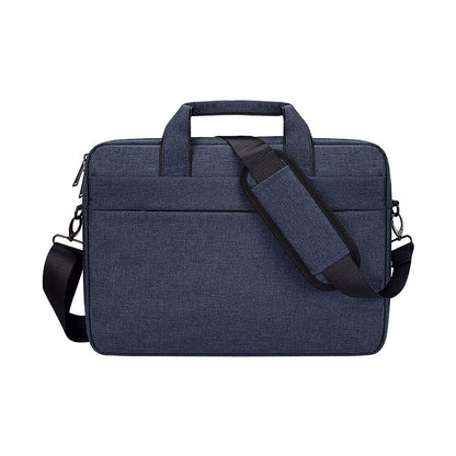 blue fabric 15.4-inch oxford laptop shoulder bag with removable strap and padded handle