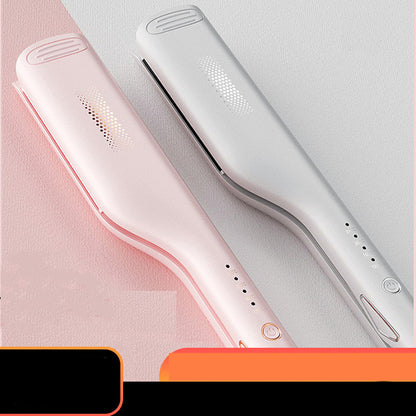 Pink and white Trendoligy wool curling irons with tourmaline ceramic wave styler on textured surface