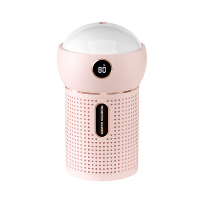Pink USB projection humidifier with digital display and perforated design