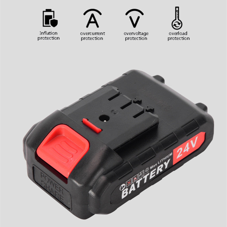 24V Max Lithium rechargeable battery with inflation, overcurrent, overvoltage, and overload protection