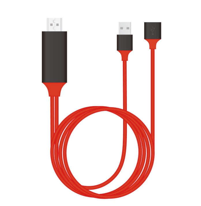 Red Trendoligy Lightning to HDMI adapter cable with USB connection for iOS devices 1080p