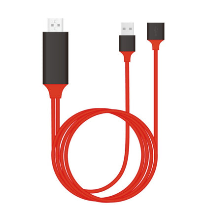 Red Trendoligy Lightning to HDMI adapter cable with USB connection for iOS devices 1080p