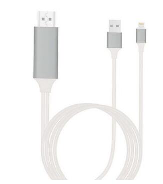 White Trendoligy Lightning to HDMI adapter cable for iOS devices with USB connector and 1080p support
