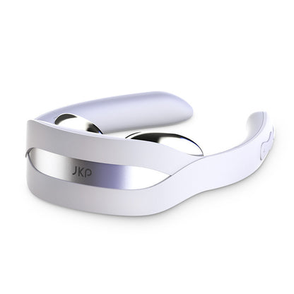 White Trendoligy neck massager with metallic silver accents and ergonomic design