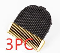 Rechargeable ceramic blade dog grooming trimmer attachment with gold teeth, 3-piece set