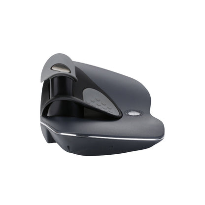 Black Trendoligy neck massager with heat function and pulse therapy on white background