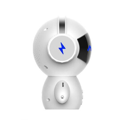 White Trendoligy mini robot Bluetooth speaker with 5W portable audio, side view
