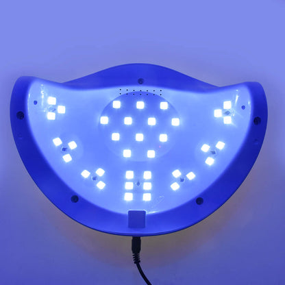 Blue UV LED nail lamp with multiple bright LED lights for gel polish curing