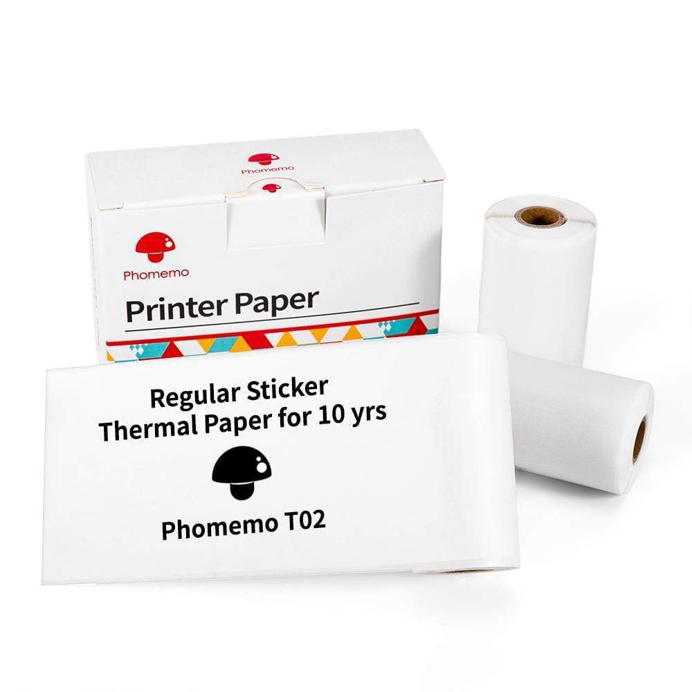 Phomemo regular sticker thermal printer paper rolls with colorful box packaging