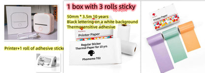 White Trendoligy portable mini thermal printer with USB cable and inkless Bluetooth printing