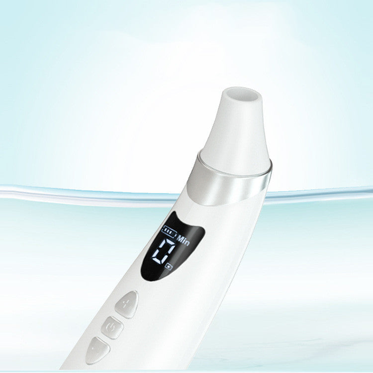 White USB blackhead remover with digital display and strong suction pore cleaner