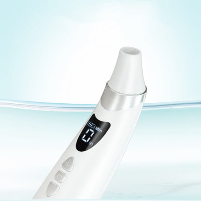 White USB blackhead remover with digital display and strong suction pore cleaner