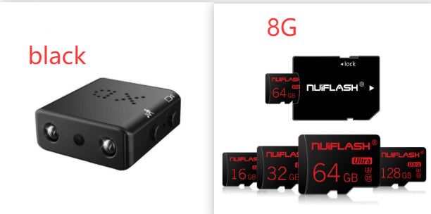 Black Trendoligy mini security camera with WiFi, 1080p HD, night vision, and motion detection