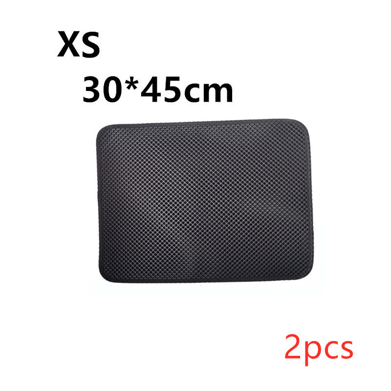 Black XS size waterproof cat litter mat 30x45cm with textured surface, 2pcs pack