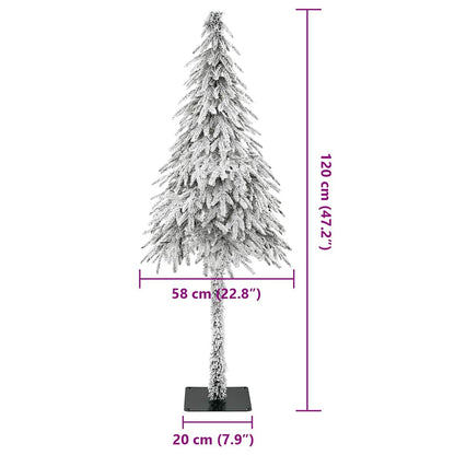120 cm tall white artificial Christmas tree with metal stand and snowy pine branches